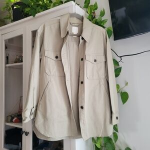 Soft green denim shacket